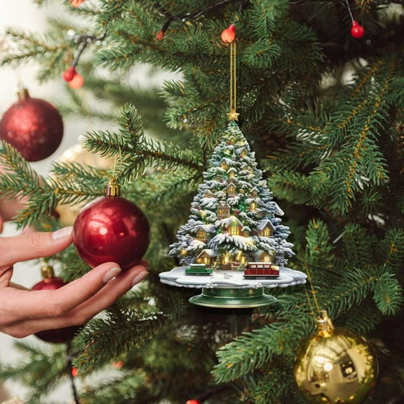 Outoloxit Christmas Decorations, 2025 Acrylic Flat Christmas Decorative Pendant Christmas Tree Creatives Cute Decorative Pendant