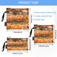 thumbnail image 3 of 3 Size Reusable Food Storage Bags Set Airtight Zipper Closure Lunch Snacks Travel Organizer Carved Pumpkins with Happy Faces, 3 of 8