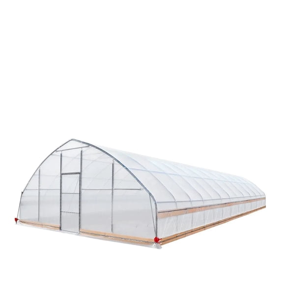 Tunnel Greenhouse Grow Tent, 25' x 50', w/6 Mil Clear EVA Plastic Film, Cold Frame, Hand Crank Roll-Up Sides, Peak Ceiling Roof, TMG-GH2550