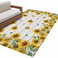 thumbnail image 6 of Sunflowers Area Rug 4x6 Washable Rug Non Slip Vintage Farm Wildflower Grey Woodgrain Large Area Rug Indoor Floor Carpet for Entryway Bedroom Kitchen Living Room Home Office Dining Room Nursery, 6 of 8