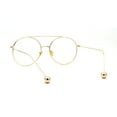 thumbnail image 2 of Lunettes de Mode Rétro pour Femmes à Monture Ronde en Métal Or Jaune, 2 of 4