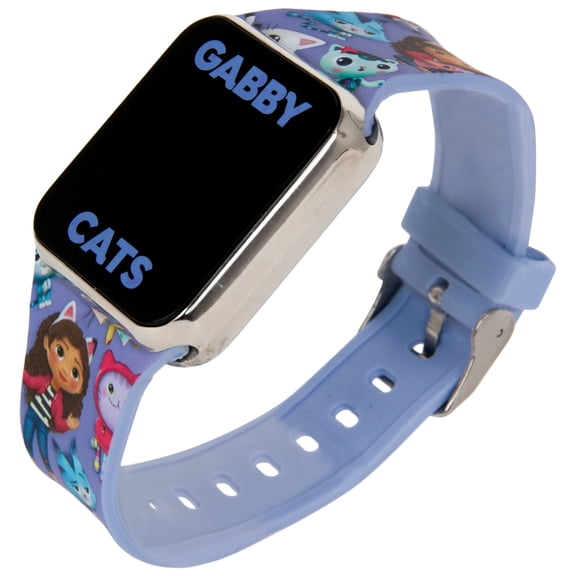 Nickelodeon 870431 Gabbys Dollhouse Kids Interchangeable Strap LCD Watch Set, Purple