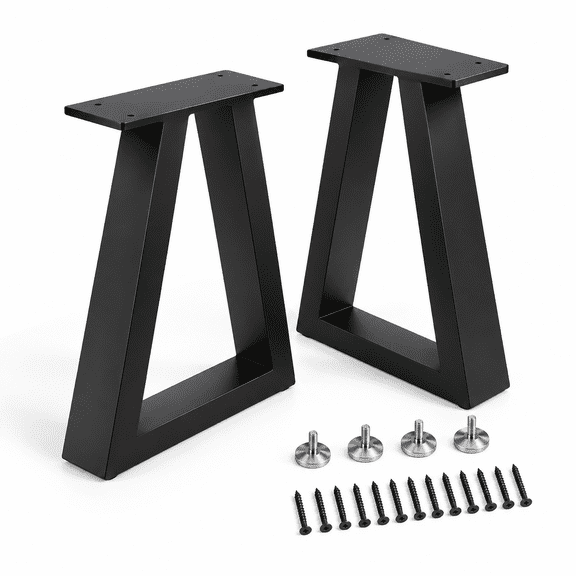 16 Inch Metal Bench Set Of 2 Heavy Duty Coffee Table Black Diyniture Feets For Desk Chair End - H16 X W10.8