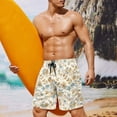 thumbnail image 6 of Binienty Men's Board Shorts Beach Shorts With Vintage Floral Design - Breathable for Summer Swimming and Beach Vacations, 6 of 10