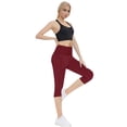 thumbnail image 2 of POROPL Womens Leggings Capri Athletic Workout Gym Sports Running Yoga Leggings with Pockets, 2 of 6