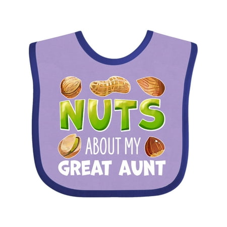 

Inktastic Nuts About My Great Aunt Peanut Almond Pistachio Gift Baby Boy or Baby Girl Bib