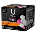 thumbnail image 4 of U by Kotex Balance Sized for Teens Ultra Thin Overnight Pads with Wings, 12 Count, 4 of 9