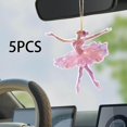 thumbnail image 1 of Adornos navideños colgantes de bailarina 2D, decoración navideña, colgantes creativos, adornos para coche, guirnaldas de interior y centros 5 piezas, 1 of 9