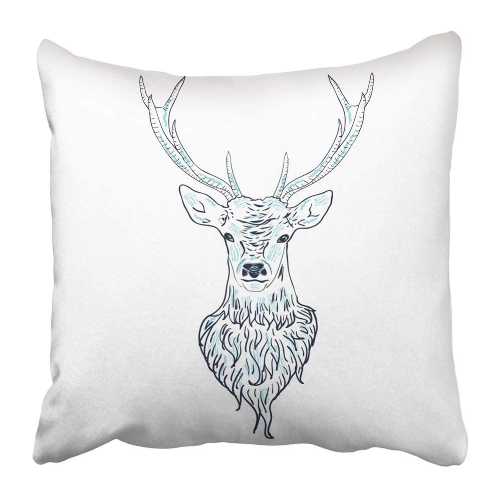 Rustic Red Tartan Cream Deer Stag Head Cushion Cover Traditional 14 to 24 inch 