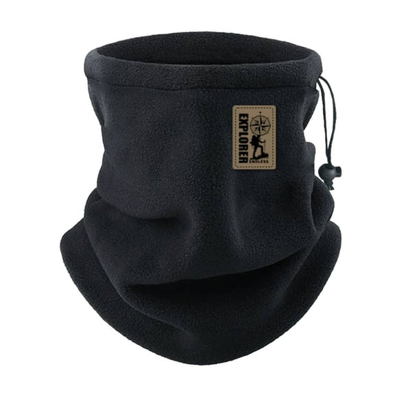 Warm Velvet Unisex Neck Gaiter for Men Women Winter Black Face Mask Wind Resistant 1Pack