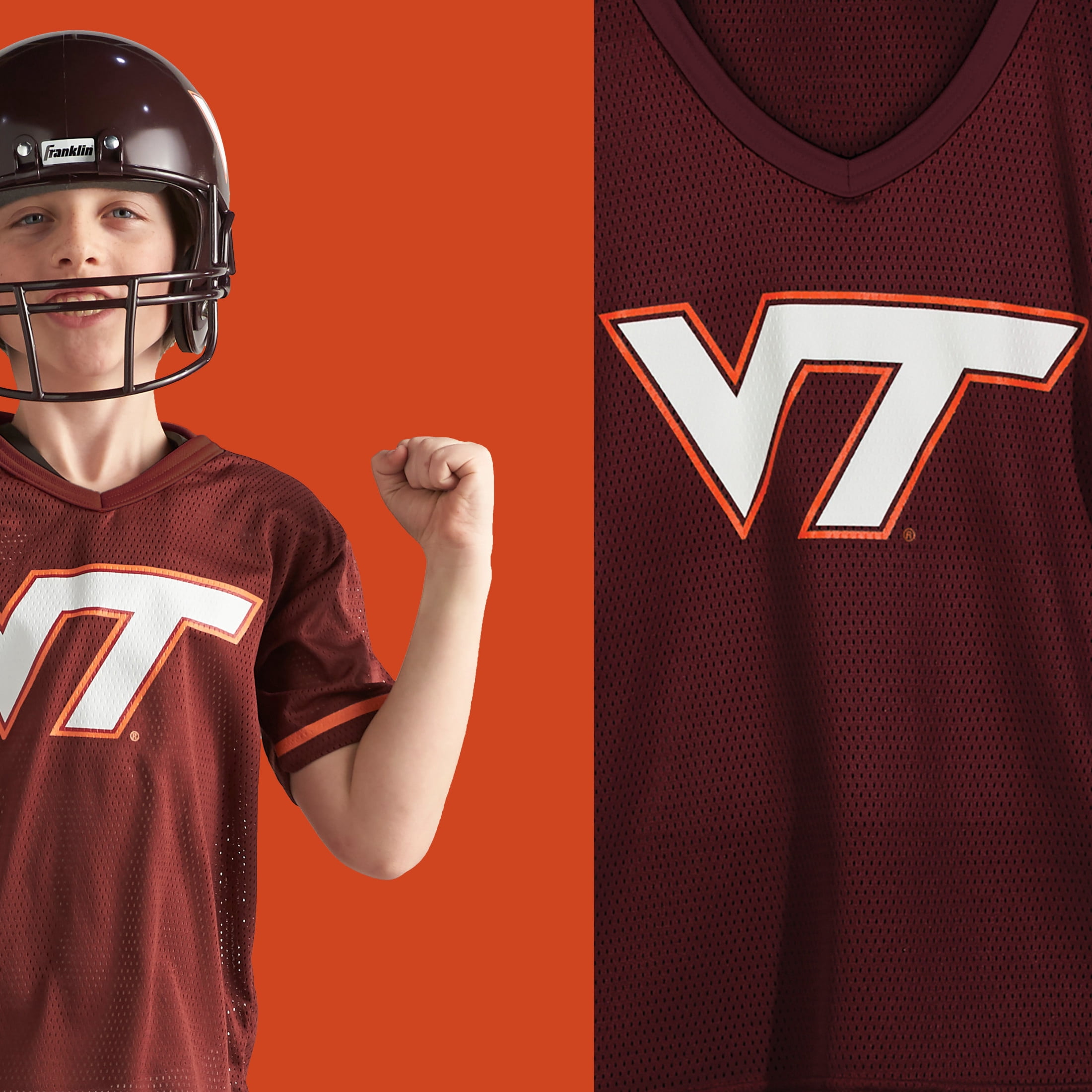 Franklin Sports Virginia Tech Hokies Kids College Football Uniform Set - Youth NCAA Uniform Set - Includes Jersey, Helmet, Pants - Youth Medium