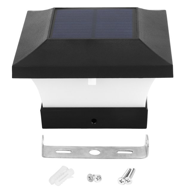 Lámpara de poste LED con energía solar, iluminación de control de luz, impermeable para patio al aire libre