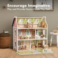 thumbnail image 6 of Wooden Dollhouse for Girls - Wooden Doll House, DIY Pretend Dream House with Furniture Accessories, Gift for Girl Ages 3+, 6 of 8