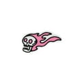 thumbnail image 3 of Pink Flaming Skull Iron On Embroidered Patch, 3 of 3