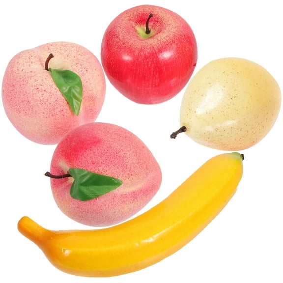 UPOUART 5pcs Fruit Ornament Plastic Faux Fruit Decor for Teachers Use