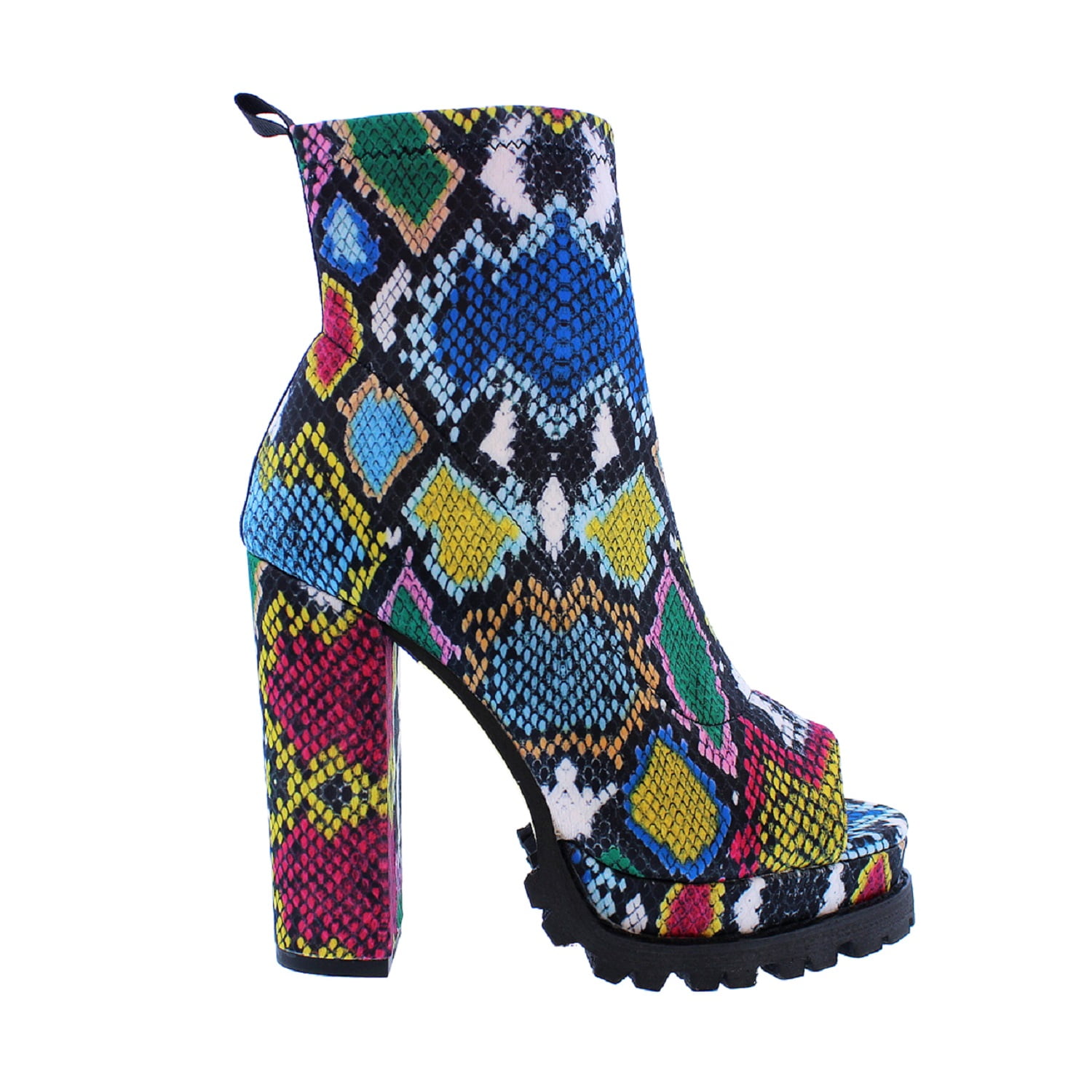 womens multi colored booties