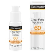 Neutrogena Clear Face Serum Sunscreen Lotion with Green Tea, SPF 60, 1.7 fl oz
