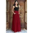 thumbnail image 3 of KOH KOH Long Flowy Cute Modest High Empire Waist Full Floor Length Pockets Casual Semi Formal Vintage Work Office Workwear Maxi Skirt For Women Crimson Dark Red XXX-Large US 22-24 NT325, 3 of 7