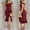 Red, variant on Women's Casual Tennis Dress Women's Fashion Plaid Dress with Cold Shoulder Ruffle Detail Loose and Slit Dress Black L
