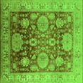 thumbnail image 1 of Ahgly Company Machine Washable Indoor Square Oriental Green Traditional Area Rugs, 7' Square, 1 of 4