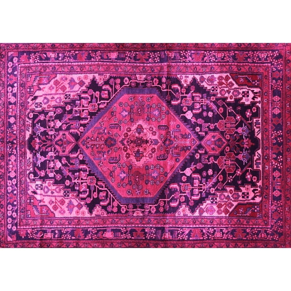 Ahgly Company Indoor Rectangle Persian Pink Traditional Area Rugs, 5' x 7'