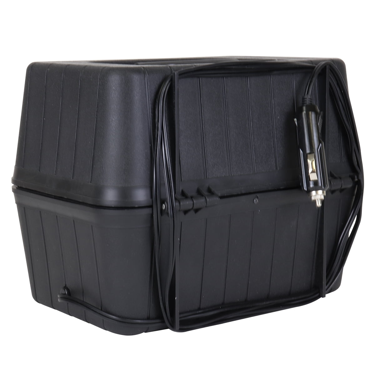 Koolatron 12V Heating Lunch Box Stove 1.6 Qt, 1.5 L, Classic Construction Worker Classic Black Lunchbox for Car, SUV, Truck, RV, Boat