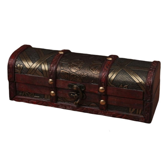 Ciwanning Elegant Sturdy Wood Storage Box for Hairpins with Flower Carving Designs