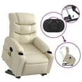 thumbnail image 3 of vidaXL Stand up Massage Recliner Chair Cream Faux Leather, 3 of 5