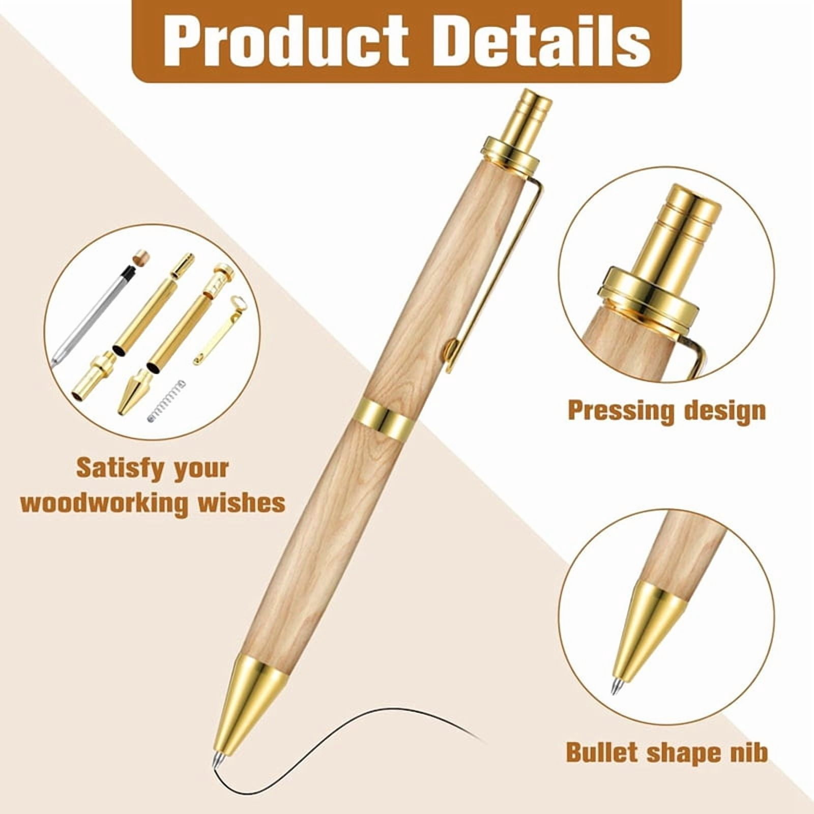 20 Pieces Retractable Pen Kit for Wood Turning 7mm Click Pen Kit with Refills Lathe Turning Supplies for DIY Friends