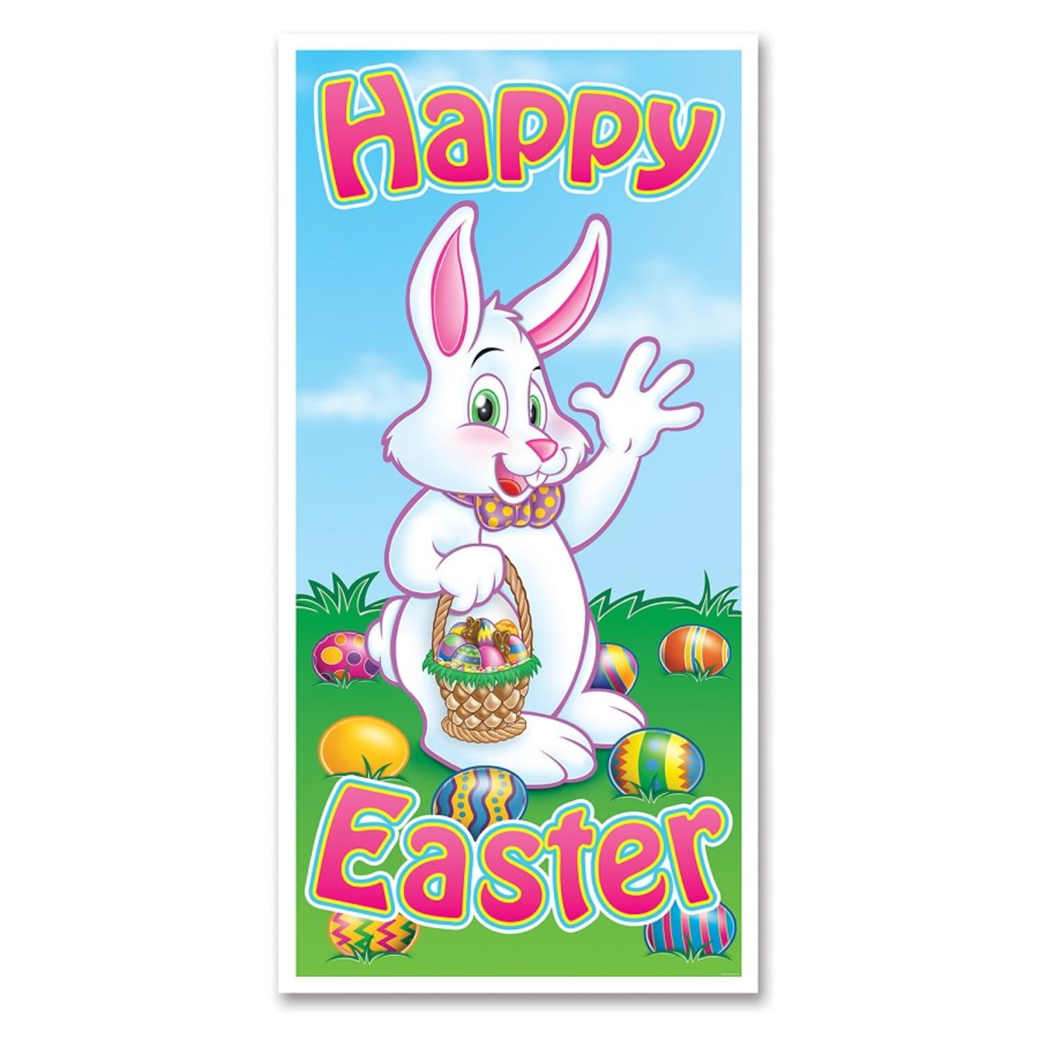 Club Pack of 12 Easter Themed Multi-Colored "Happy Easter" Door Cover... by Party Central