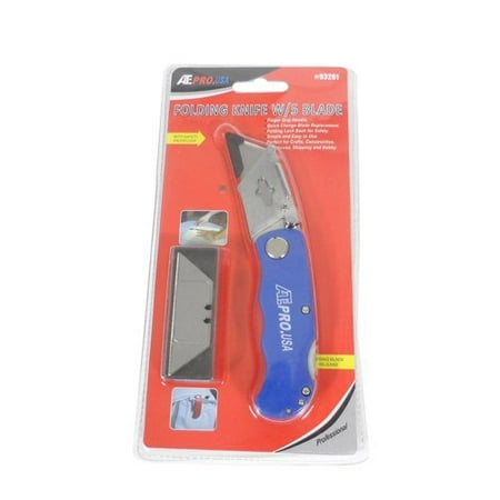 Folding Pocket Clip Warehouse Box Cutter with 5 Extra Blades (Assorted Colors), Folding Locking Knive with 5 Extra Razor Blades Included By (Best Folding Box Cutter)