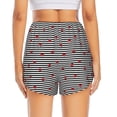 thumbnail image 3 of Picia Ladybugs on Black and White Striped Pattern Women's 2 in 1 Athletic Running Shorts High Waisted Workout Casual Gym Sweat Shorts with Comfy Liner Zipper Pockets-X-Large, 3 of 9