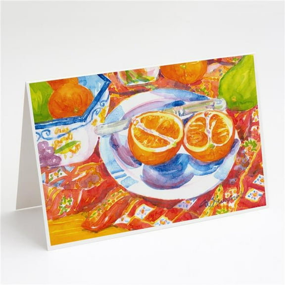 Florida Oranges Sliced for Breakfast Greeting Cards & Envelopes - Pack of 8