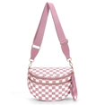 thumbnail image 1 of Bolso Riñonera Cruzado Cuadriculado de Nylon Rosa 28x14x14 cm, 1 of 6