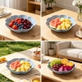 thumbnail image 6 of Flower Shaped Plastic Serving Bowl, Multi Use Fruit Candy Snack Tray, Cute Dessert Display for Home Office Coffee Table, Party Serving Platter​, Blue, 6 of 6