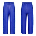 thumbnail image 2 of Aislor Girls Glitter Rhinestone Sequin Sheer Mesh Wide Leg Pants Modern Figure Skating Jazz Dance Pants Blue 8, 2 of 7