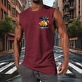 thumbnail image 5 of VBTAPA Mens Tank Tops Summer Casual Beach Tank Top Palm Tree Print Undershirt Wine XL, 5 of 6