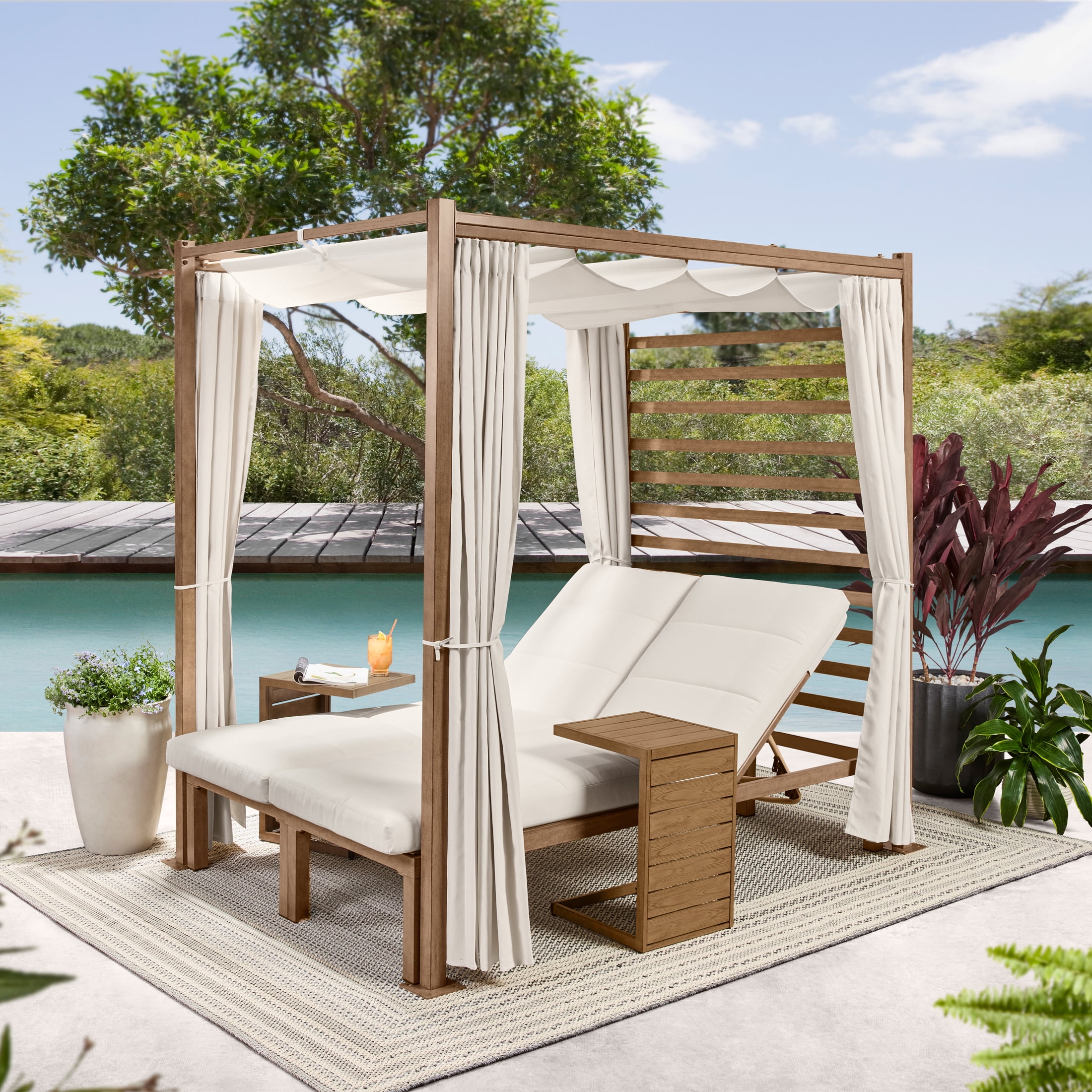 BHG PL Cabana Pergola, Canopy, off White, Polyester Treated Fabric