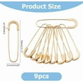 thumbnail image 2 of 9Pcs Alloy Safety Pins 79x21mm Sewing Safety Pin Clips Golden Strong Clothing Crafts Pins Metal Heavy Duty Blanket Pin for Clothing Sweater Scarf Lapel Dress Hat Accessories Gold DIY, 2 of 9