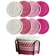 thumbnail image 1 of Juego de 8 posavasos de estilo bohemio | Manteles redondos absorbentes de lino y algodón de 10 cm | Posavasos aptos para lavavajillas con soporte de hierro para decoración del hogar, 1 of 1