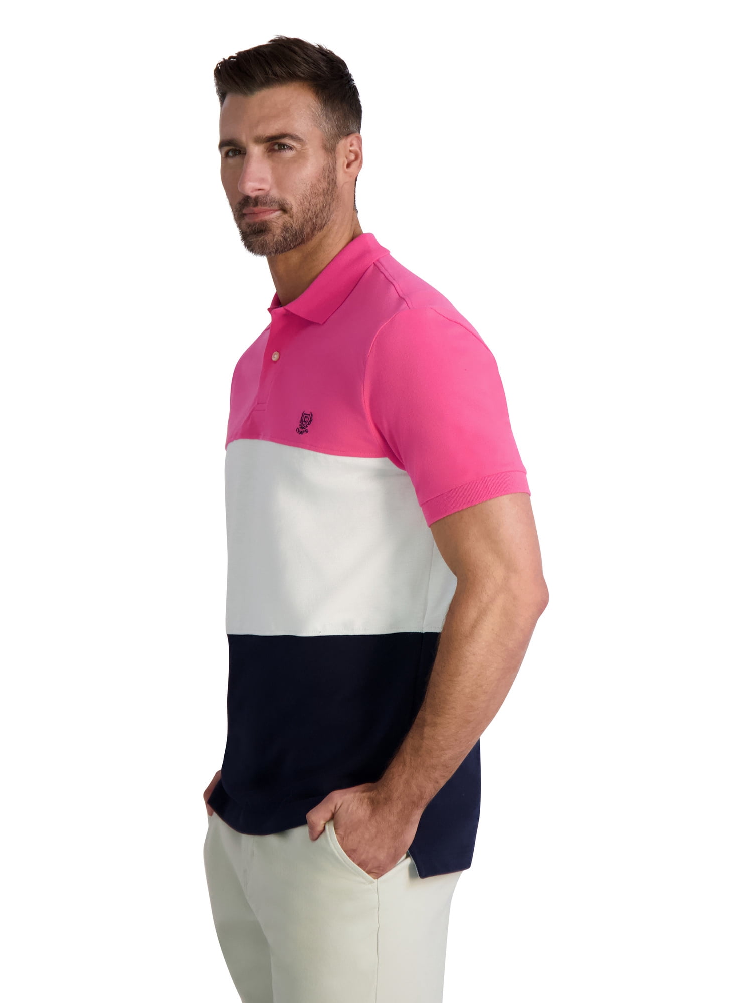 Chaps Men's Classic Fit Colorblocked Pique Polo Shirt, Sizes XS-4XB