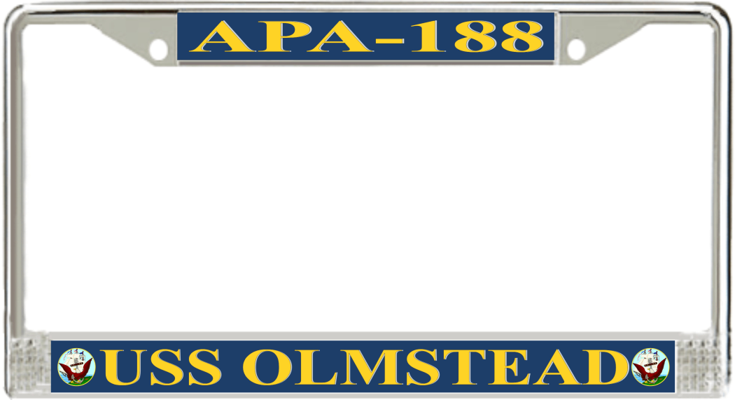 USS Olmstead APA-188 License Plate Frame