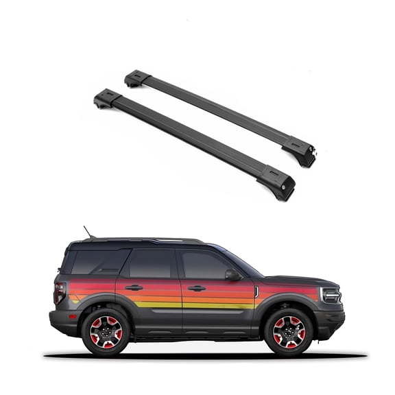 ERKUL Roof Rack Cross Bars for Ford Bronco Sport 2021-2024 Base & 2021-2024 Big Bend & 2023 Heritage Edition & 2024 Heritage & 2021 Outer Banks, Anti-Theft Lock Aluminum Crossbars for Rooftop | Black