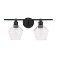 thumbnail image 5 of Gene 2 light Black and Clear glass Wall sconce, 5 of 15