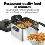 Hamilton Beach 19-Cup/4.5L Electric Deep Fryer with 3 Baskets, Stainless Steel