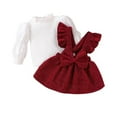 thumbnail image 2 of Zylanna Girls' Outfit Sets, Bowknot Spring Two-Piece Set Knit Holiday Party Skirts Red Size 6-9 Months, 2 of 9