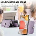 thumbnail image 4 of Phone Case for Samsung Galaxy A42 5G Zipper Wallet Cover with Credit Card Holder Slot Shoulder Crossbody Strap Long Lanyard Leather Cell Accessories A 42 G5 42A S42 4G 2021 Women Girls Purple, 4 of 14