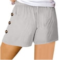 thumbnail image 6 of fatyb Summer Womens Casual Shorts Elastic High Waist Beach Shorts Drawstring Lounge Shorts with Pockets, 6 of 6