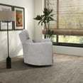 thumbnail image 3 of Tenley Microsuede Fabric Linen Swivel Gliding Power Recliner in Latte, 3 of 6