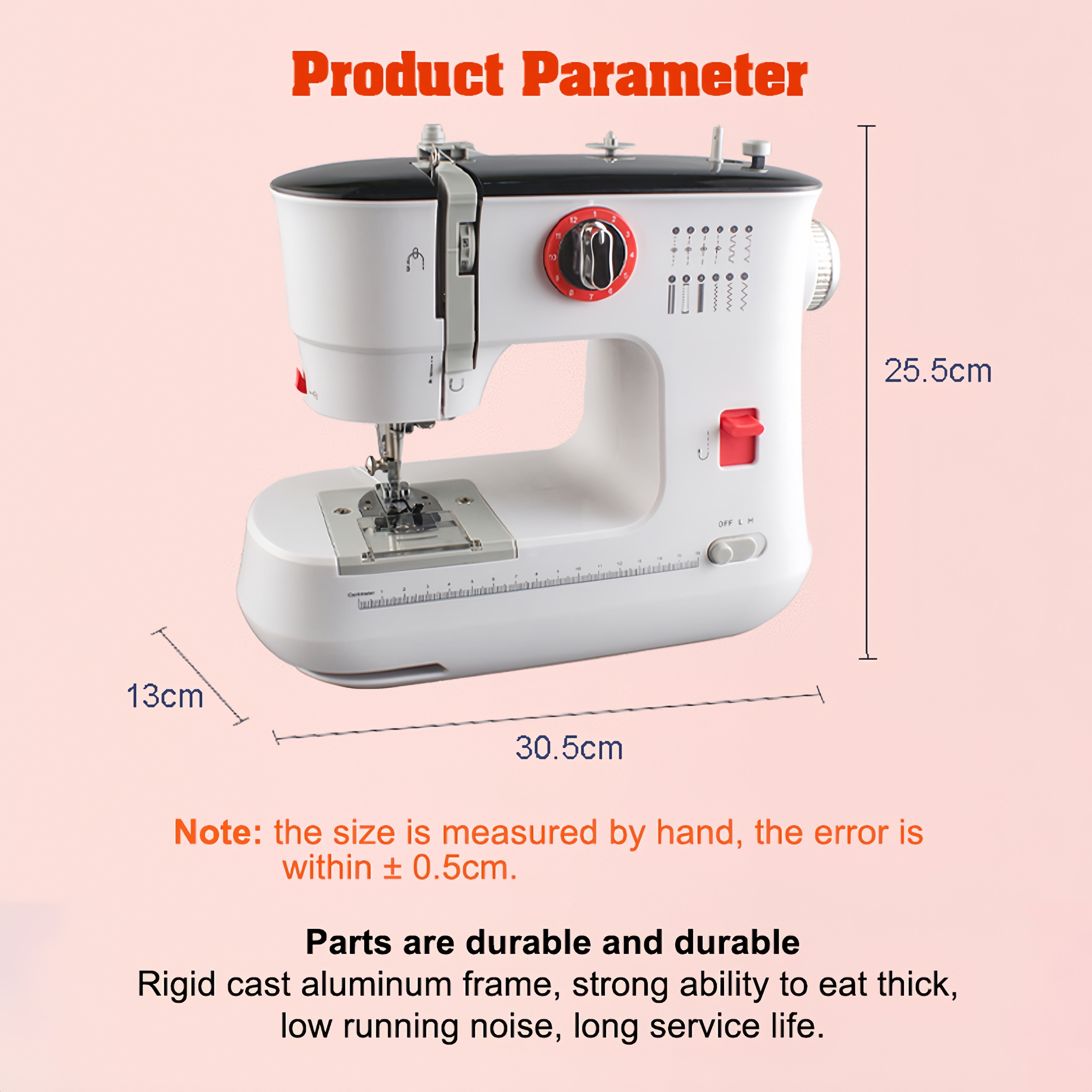 Sewing Machine, 12 Needle Electric Sewing Machine Mini Two-thread Sewing Machine Foot Pedal US 110V, 519 Sewing Machine to Meet Sewing Needs